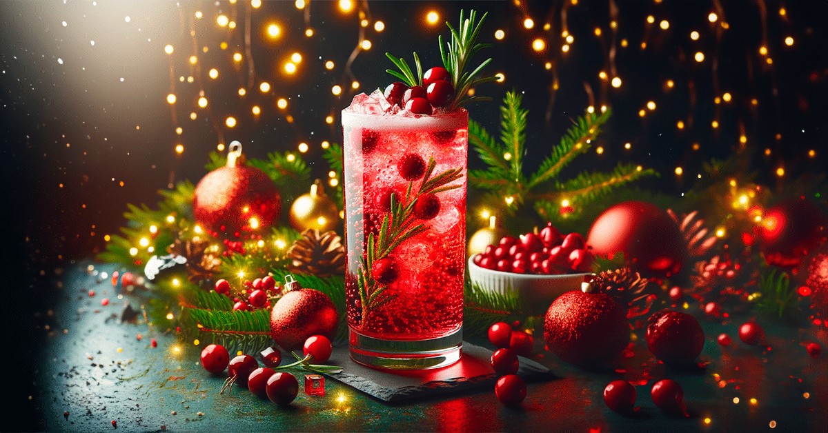 cranberry fizz o brilho vermelho do natal em um copo 3