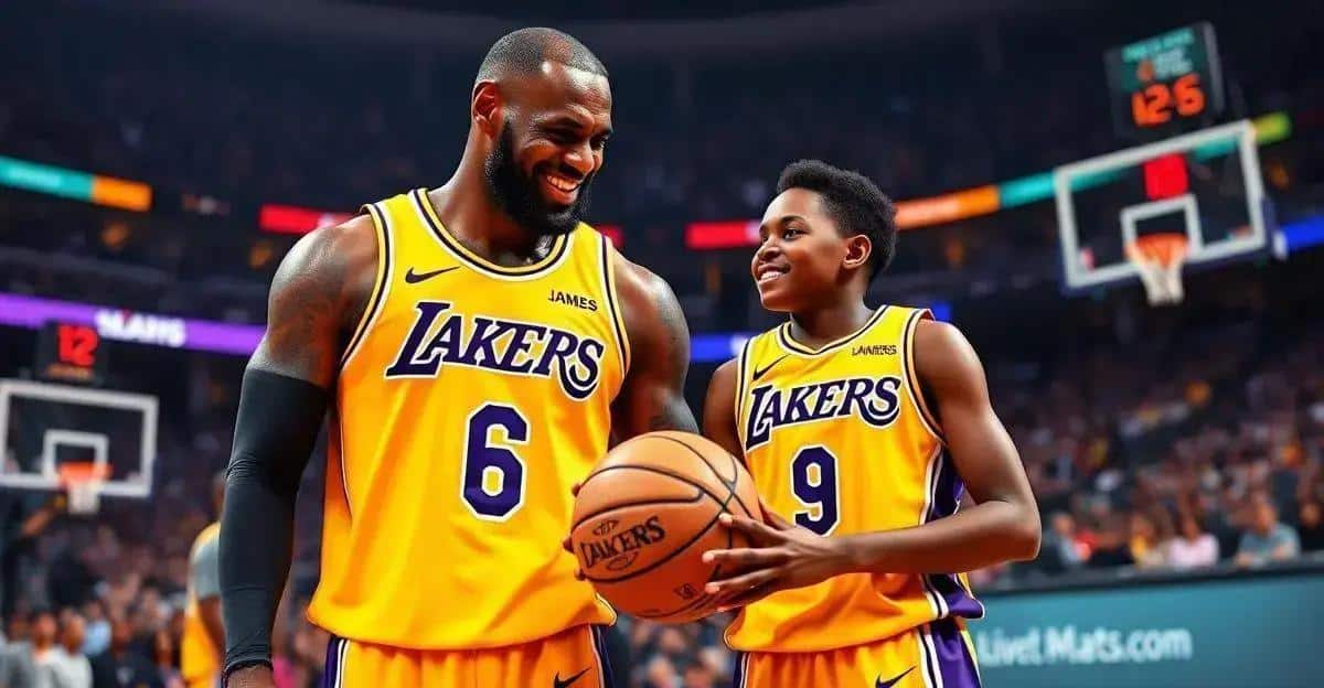 LeBron James e Bronny se divertem em evento do Lakers; descubra mais sobre essa dinâmica.