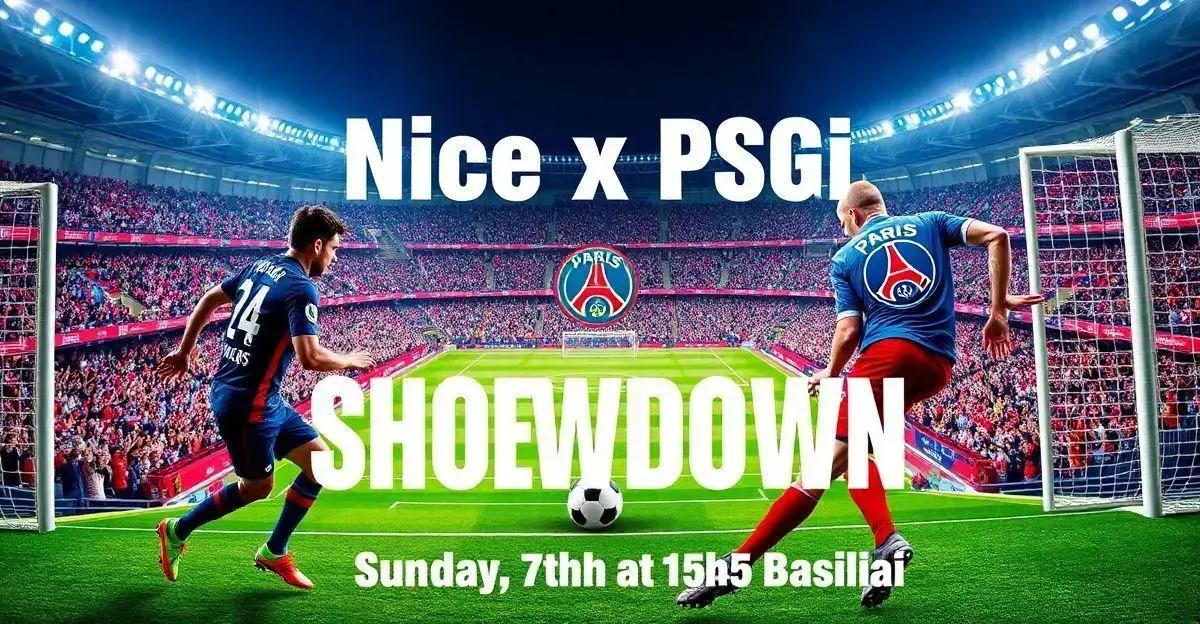 Descubra onde assistir ao jogo Nice x PSG na Ligue 1, com horário e canais de transmissão.