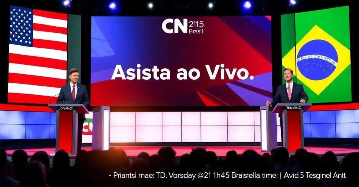 O debate vice-presidencial entre JD Vance e Tim Walz acontece hoje, ao vivo, na CNN Brasil.