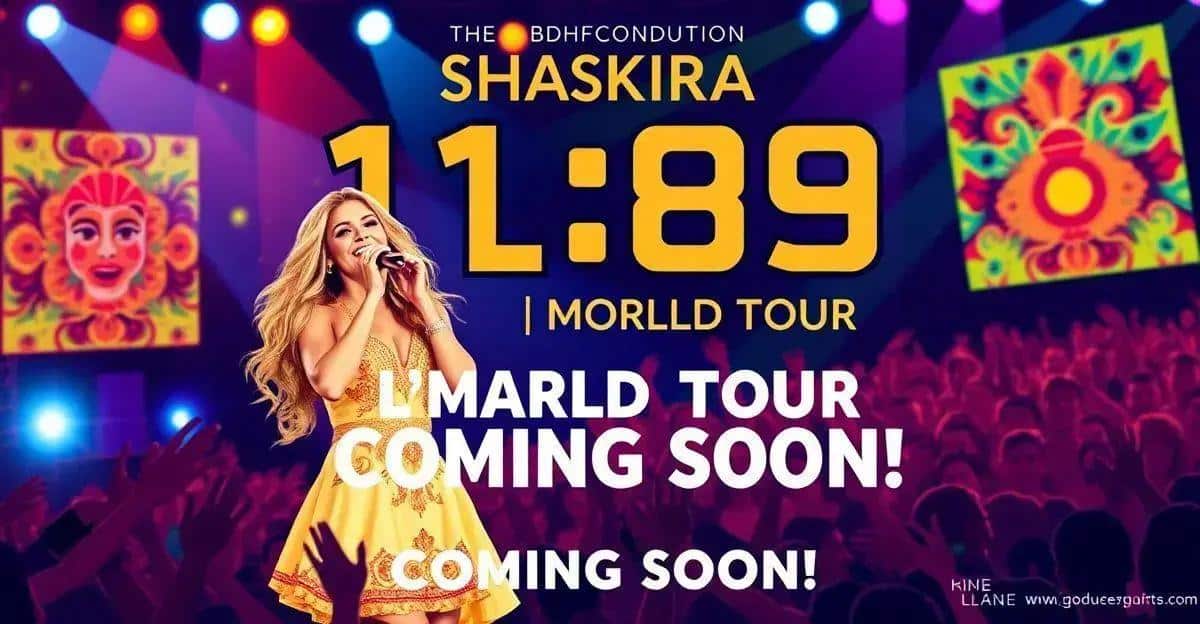 Shakira confirma turnê LMYNL World na América Latina com datas e locais a serem anunciados.