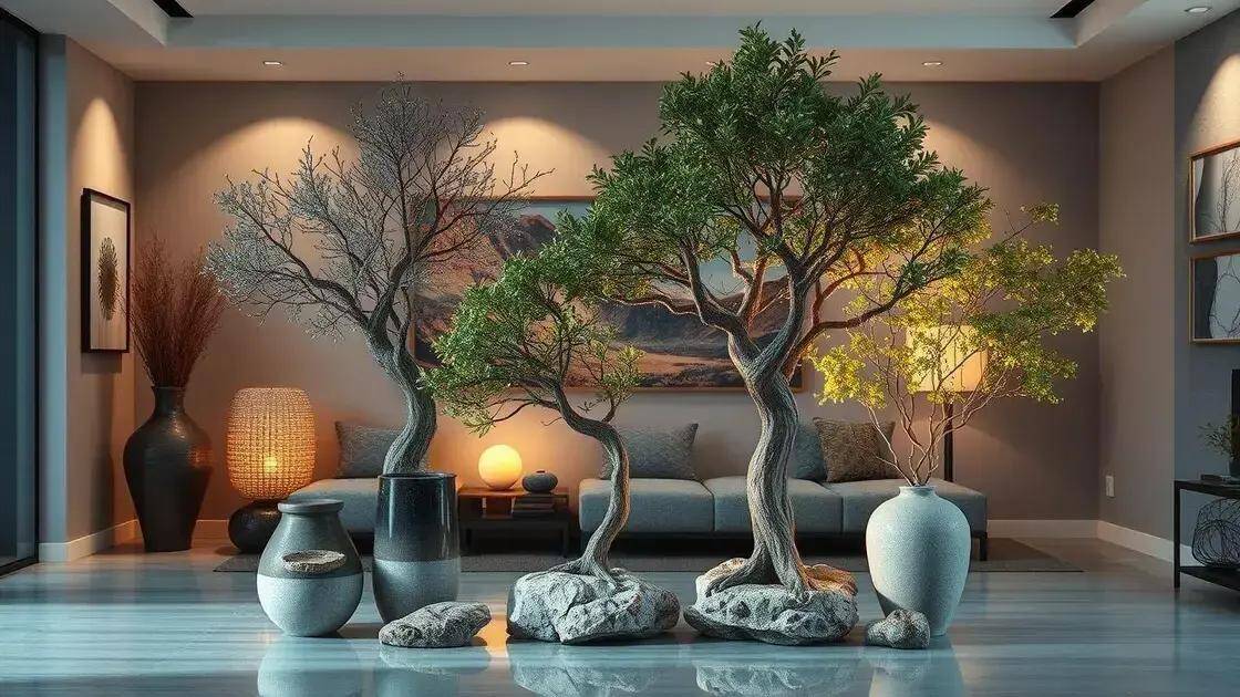 Combinações de árvores com outros elementos decorativos