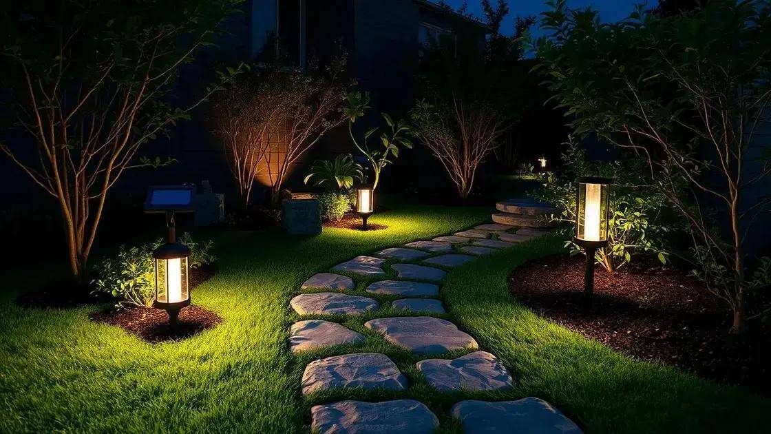 Iluminação e caminhos em pequenos jardins