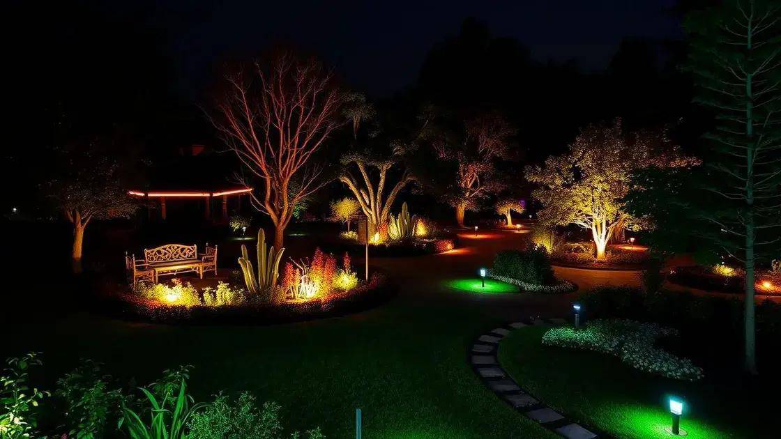 Iluminação adequada para cada setor do jardim