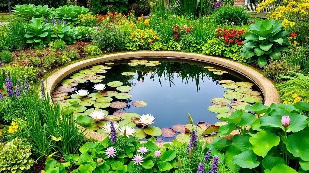 melhores plantas para jardins com espelhos de água